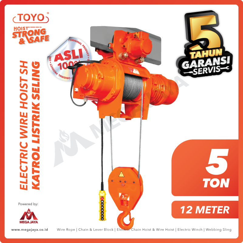 Dapatkan Produk Electric Wire Rope Hoist F Toyo Sh Trolley T X