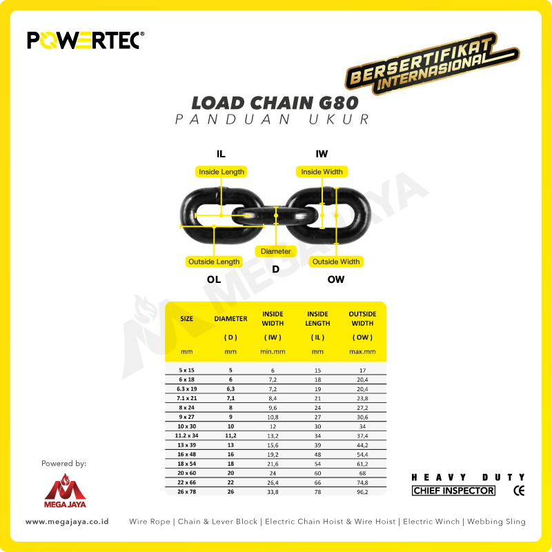 Dapatkan Produk Load Chain Powertec G Mm Harga Terjangkau