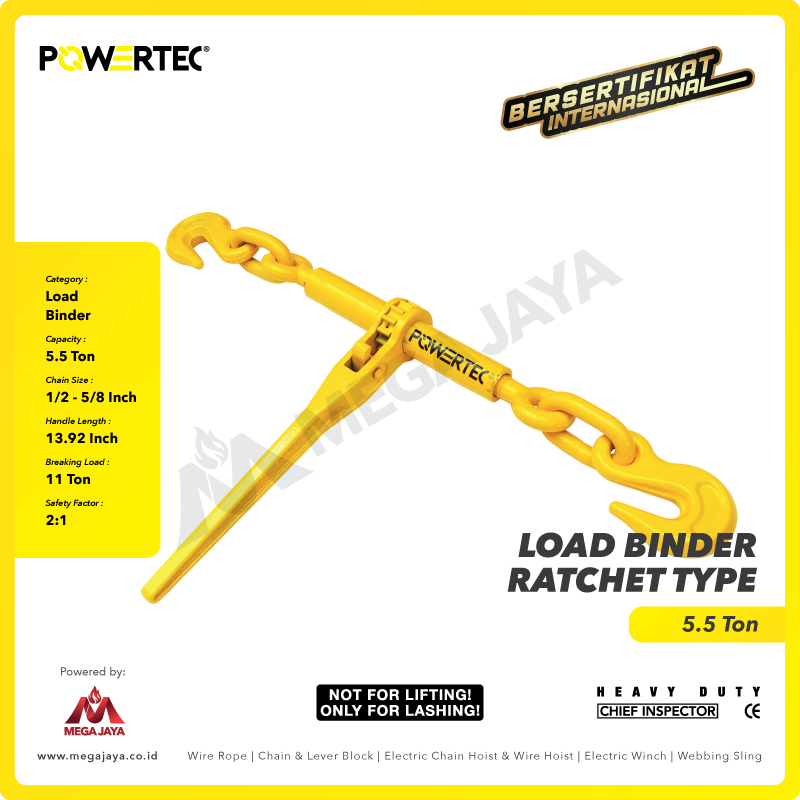 Dapatkan Produk Load Binder Powertec Ratchet Type (T) L-140 : 1/2