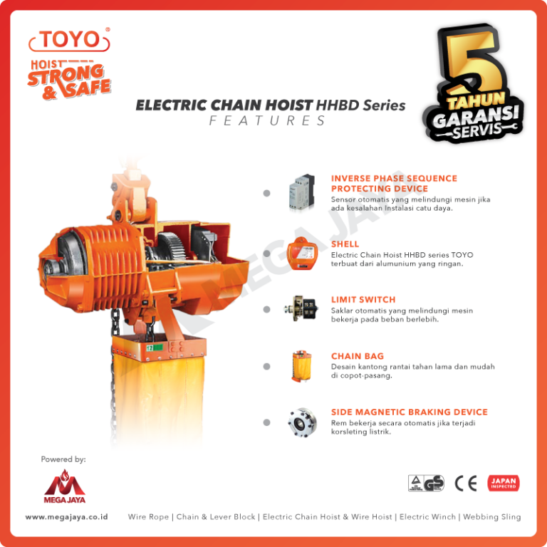 Dapatkan Produk Electric Chain Hoist 3f Merek Toyo Hhbd Inverter 05 T X 6 M Harga Terjangkau 0105