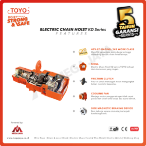 Dapatkan Produk Electric Chain Hoist 3F Toyo KD2-01 2 T X 12 M (10mm ...