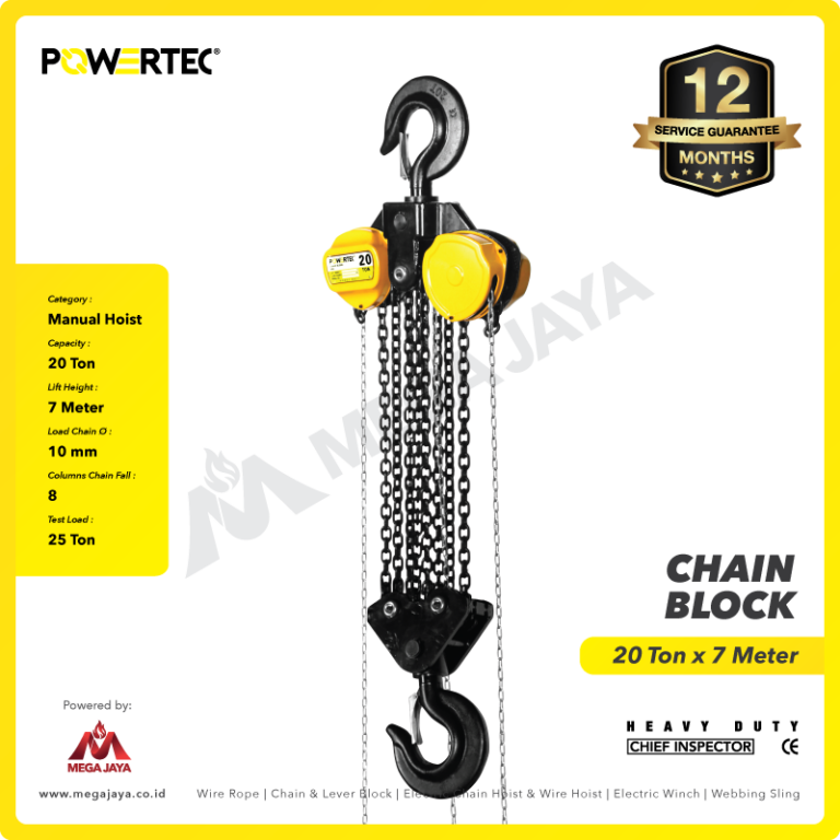 Dapatkan Produk Chain Block Powertec 20 T x 7 M (10mm) Harga Terjangkau