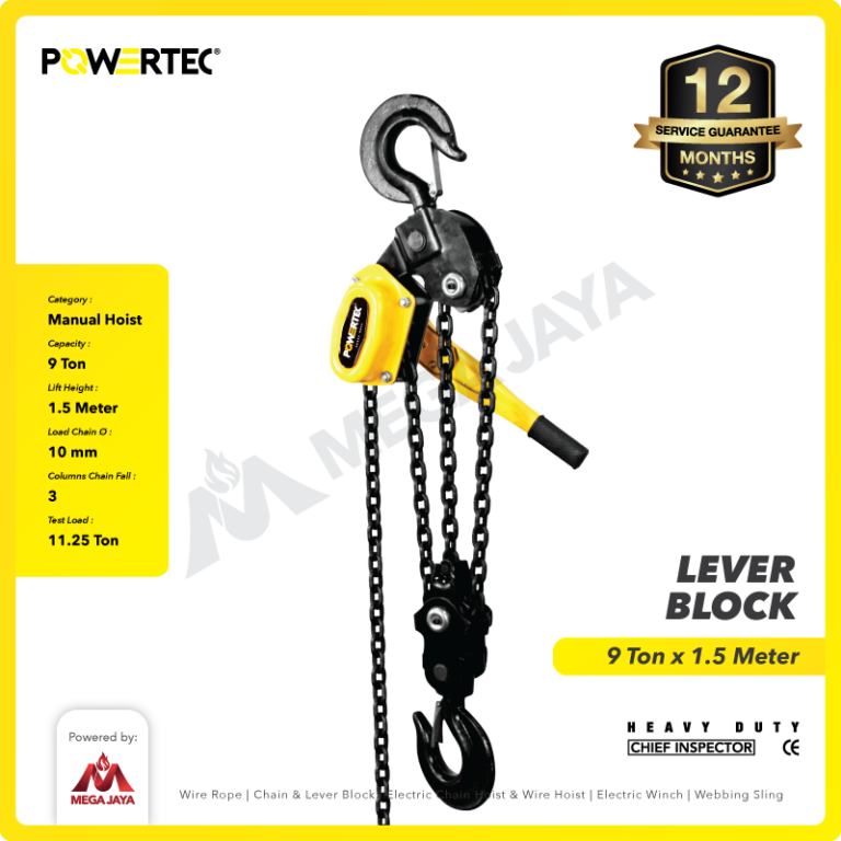 Dapatkan Produk Lever Block Powertec 9 T x 1,5 M (10mm) Harga Terjangkau