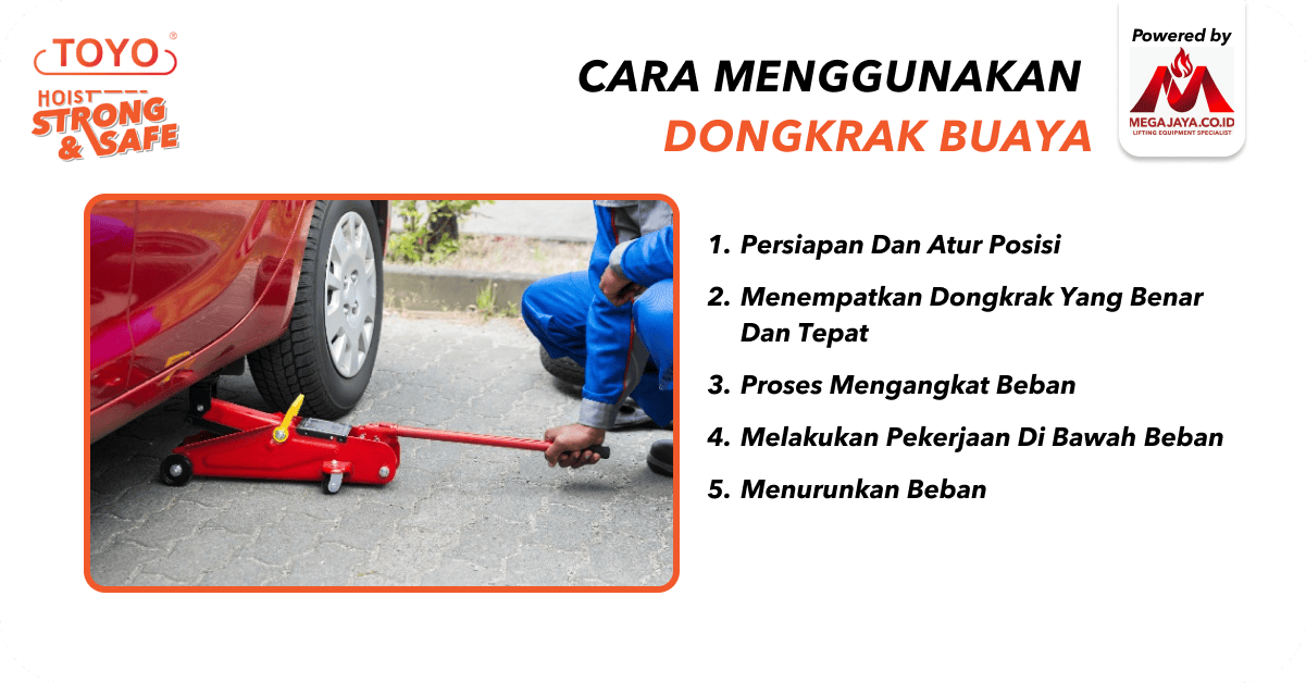 cara menggunakan dongkrak buaya