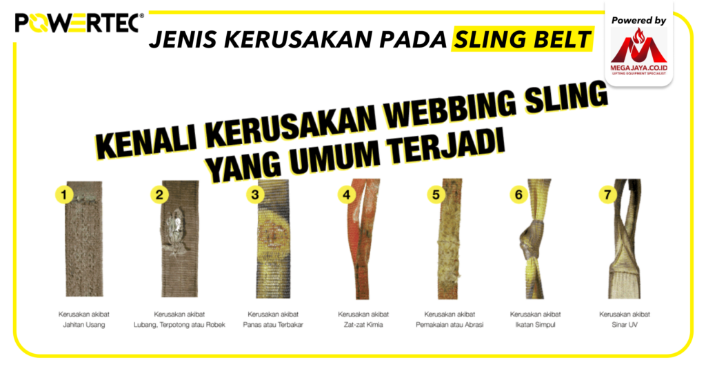 Jenis Kerusakan pada sling belt